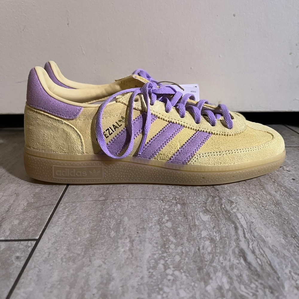 Adidas Handball Spezial W Shoes Womens Size 8.5 Yellow Suede Gum Low JR3617